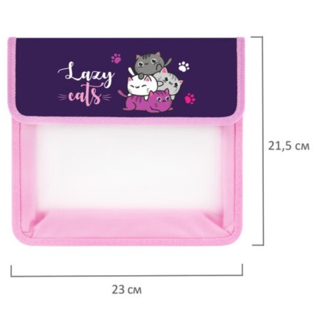 Junland A5 notebook folder, plastic, 2 compartments, Velcro valve, Cat Pile, 272188-3