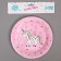 Paper “Unicorn” plate, set 6 pcs., Pink color