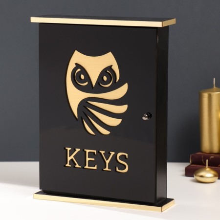Keywater tree "Eagle owl" black, mirror 6x22.3x29.5 cm-1
