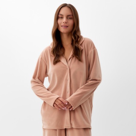 Костюм женский (рубашка и брюки) KAFTAN Plushy р. 48-50, бежевый-1