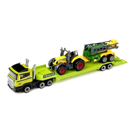 Metal truck "Farm" with a tractor, mix-6