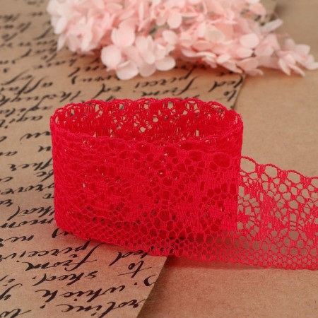 Capricon lace, 35 mm × 10 ± 1 m, red color-2