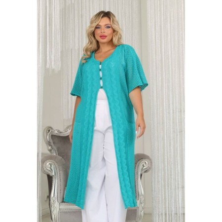 Cardigan female, size 54, green color-10