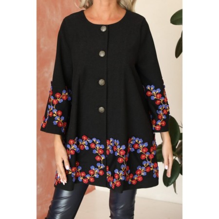Female coat, size 42, black color-3