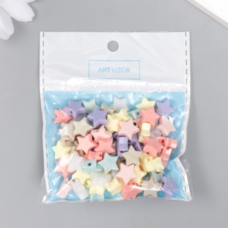 Beads for creativity plastic "Star. Pastel" Pearl set 20 g 0.5x1x1 cm-3