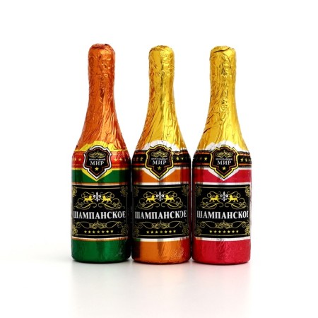 New Year. Chocolate figure "Champagne", mix, 40 g