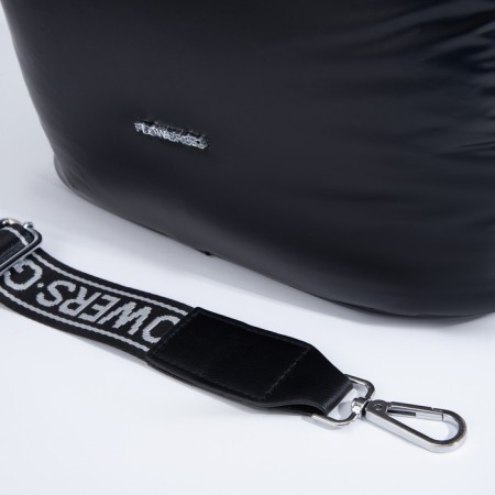 Luggage bag, external pocket, long belt, black color-5