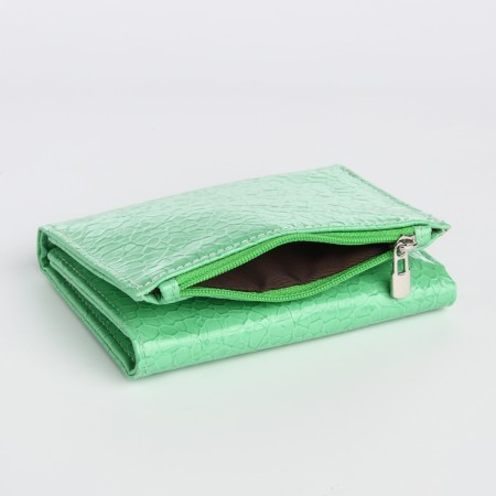 Women's wallet on magnet, green color-3