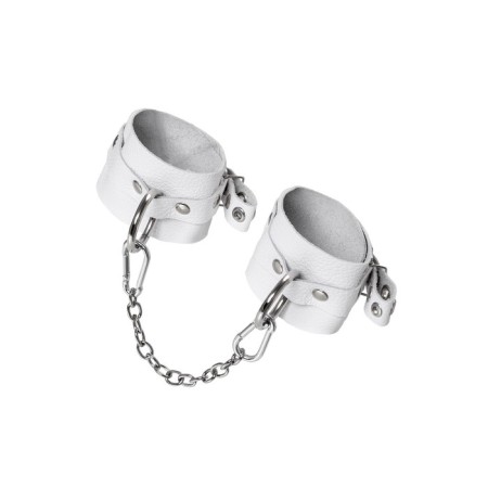 Shackles of Pecado BDSM, soft with eyelets, genuine leather, white-3