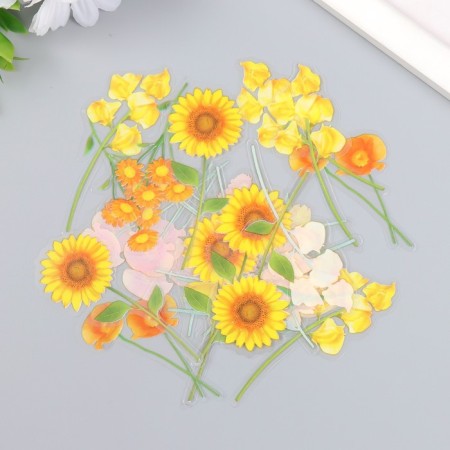 Set of stickers "Flowers. Sunny yellow" 30 pcs 8.5x11 cm