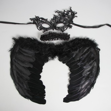 Carnival set "angelicly beautiful", wings, mask, bandage-5