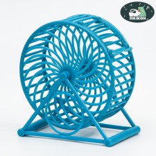 Rodent wheel on the base, plastic, 12.5 cm, blue