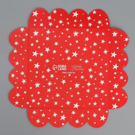 Box for confectionery with PVC lid "Fairytale New Year", 13 x 13 x 3 cm, New Year-8