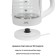 Electric kettle JVC JK-KE1512, glass, 2200 watts, 1.7 l, white