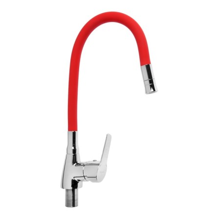 ACCOONA A4890N-5 kitchen mixer, single-leaf, flexible spout, 2 modes, red