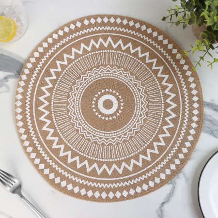 Serving napkin on the table "Africa", d = 38 cm, white color-2