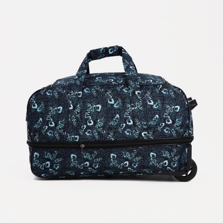 Road bag on wheels, a lightning department, with an increase, an outer pocket, black/turquoise color-1