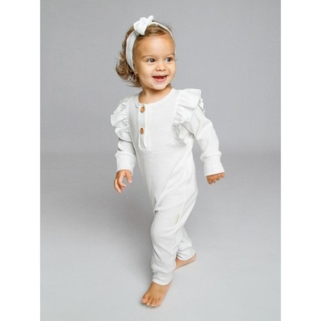 Children's overalls with ruffles fashion, height 62 cm, milk color-2
