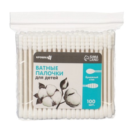 Cotton sticks, package 100 pcs., Tip - spiral | Classic, cotton/paper (stick)-3
