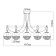 Hamburg chandelier, size 93x53x93 cm, 320W 8xe27 IP 20