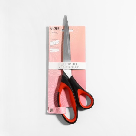 Scissors are universal, mowed blade, 26.5 cm, black/red color-5