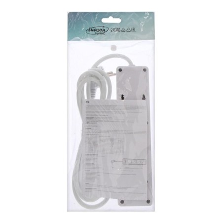 Extension cord Luazon Lighting, 3 sockets, 2 m, 10 A, 2200W, 2x0.75 mm2, 2xUSB, with excavation, b-6