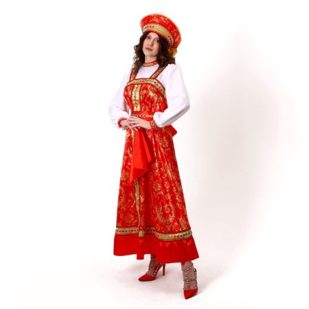 Карнавальный костюм «Самоцветы»: платье, кокошник, косынка в руку, р-р 46-48-1