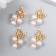 Decor for creativity Metal "Leaflets with pearls" Rhinas set 4 pcs 3.2x2 cm