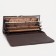 Women's wallet on the button, brown color