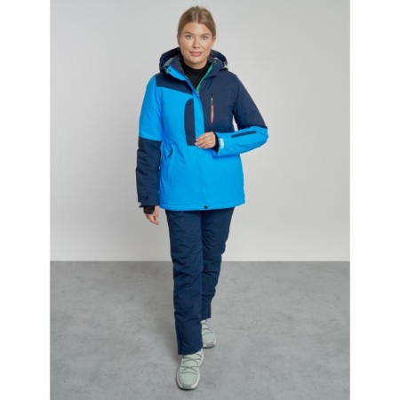 Ski costume female winter, size 44, blue color-5