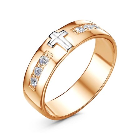 Ring "Cross" gilding with selective maggot, 20 size