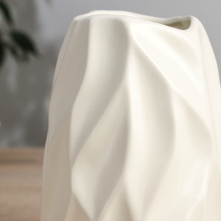 VAZA Ceramics Table "Grayem" D-7 cm, 17.5x10 cm, white-1