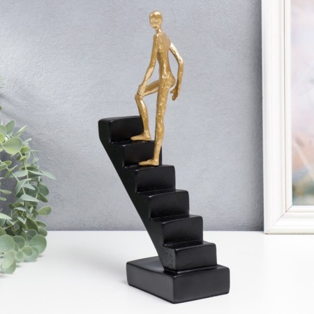 Polystone souvenir "Man on the stairs. Up the career ladder" 29x7x16 cm-4