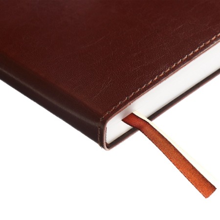 Dated diary 2025, A5 168 sheets, Devente. Saltos, soft leatherette cover, perforation, liesse, block 70, brown-4