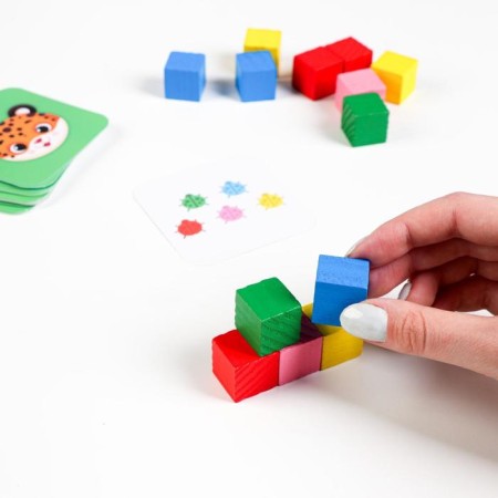 Board game "Funny Cubes" with wooden investments-3