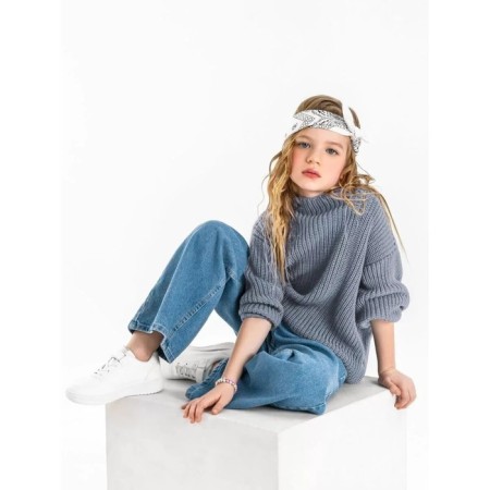 Свитер для девочки Amarobaby Knit Soft, рост 134 см, цвет серый-3