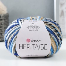 Yeritage yarn 75% acrylic, 25% wool 125m/50g (332 cornflower-white)