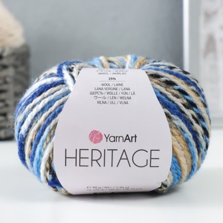 Yeritage yarn 75% acrylic, 25% wool 125m/50g (332 cornflower-white)
