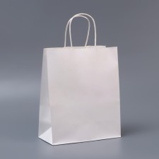 White package without print, round handle, 27 x 21 x 11 cm, 120 g