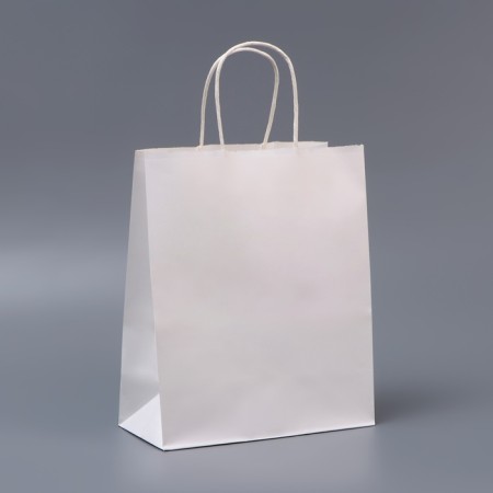 White package without print, round handle, 27 x 21 x 11 cm, 120 g