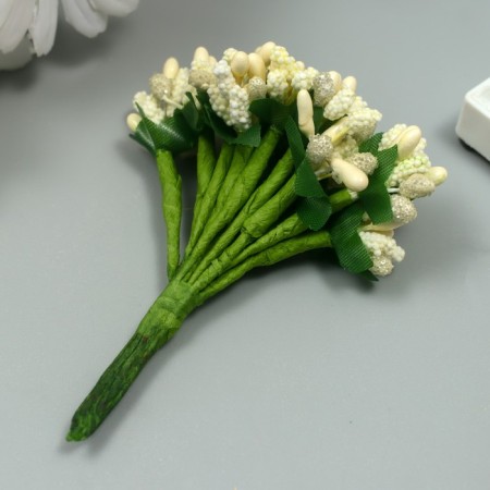 Flowers for decorating "inflorescence" Cream 1 bouquet = 12 colors 8.5 cm-1