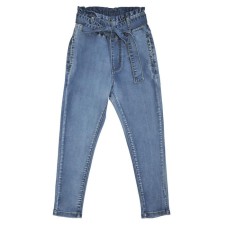 Jeans for girls, height 128 cm, blue color