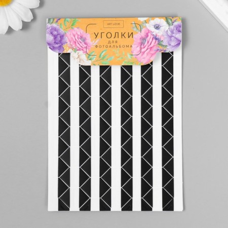A set of corners with a pocket for photos 102 corners "Black" 10.3x15.1 cm-4