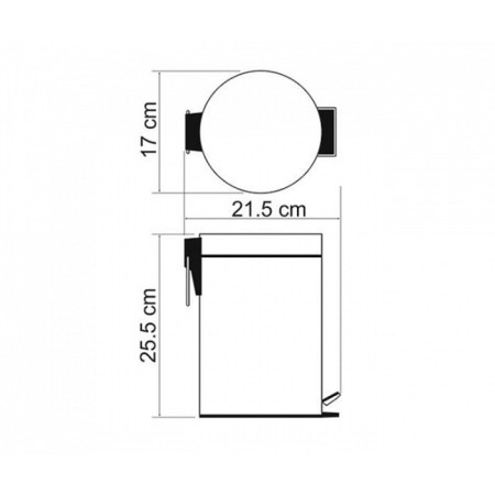 Garbage bucket Wasser Kraft, 3 l, color chrome-1