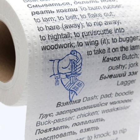 Souvenir toilet paper "Russian-English phrasebook", 1 part, 9x10x9 cm-5