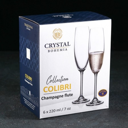 Set of glasses for champagne COLIBRI, 220 ml, 6 pcs-2