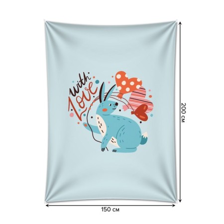 Decorative panel with photo printing "with love", vertical, size 150x200 cm-1