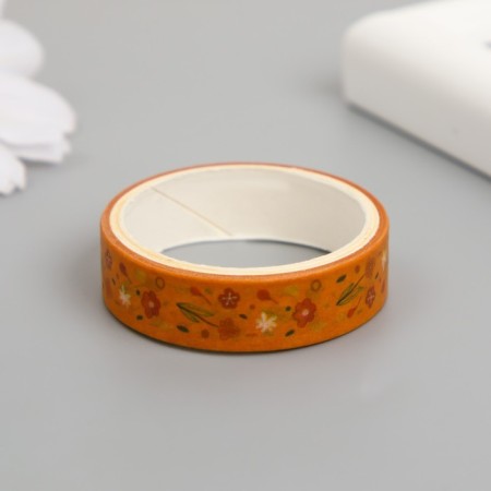 Adhesive tape paper "Orange mood" width 1 cm winding 2 m set 5 pcs-2