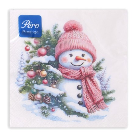 Paper Napkins Pero Prestige "Cute Snowman", 3 layers, 33x33, 20 pcs-2