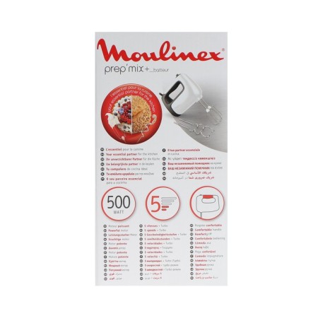 Muxer Moulinex HM460110, manual, 500 watts, 5 speeds, 4 nozzles, white-6